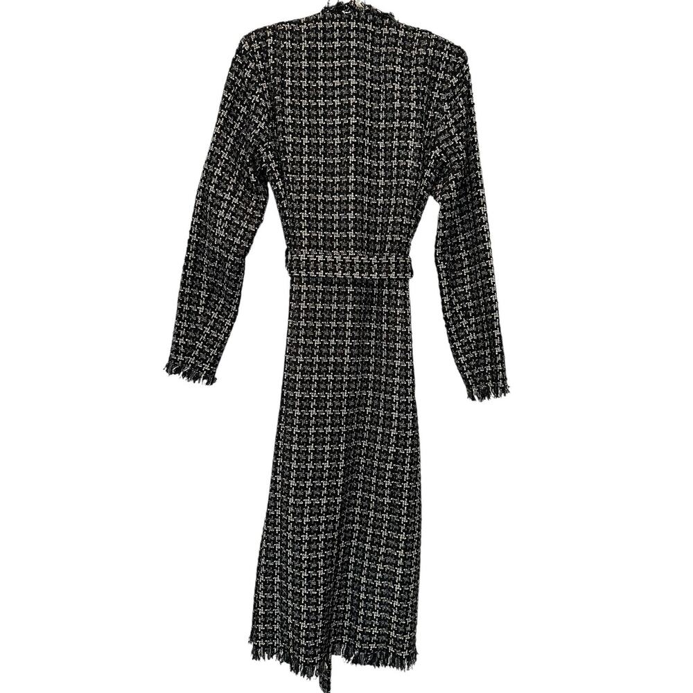 L'Agence Oakley Black and Ivory Metallic Houndstooth Jacket Coat 8 - Picture 12 of 13